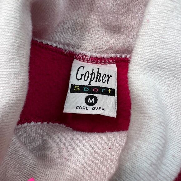 Vintage Rocking Horse Print Merry Go Round Turtleneck Sweatshirt Pink Medium - Picture 5 of 6